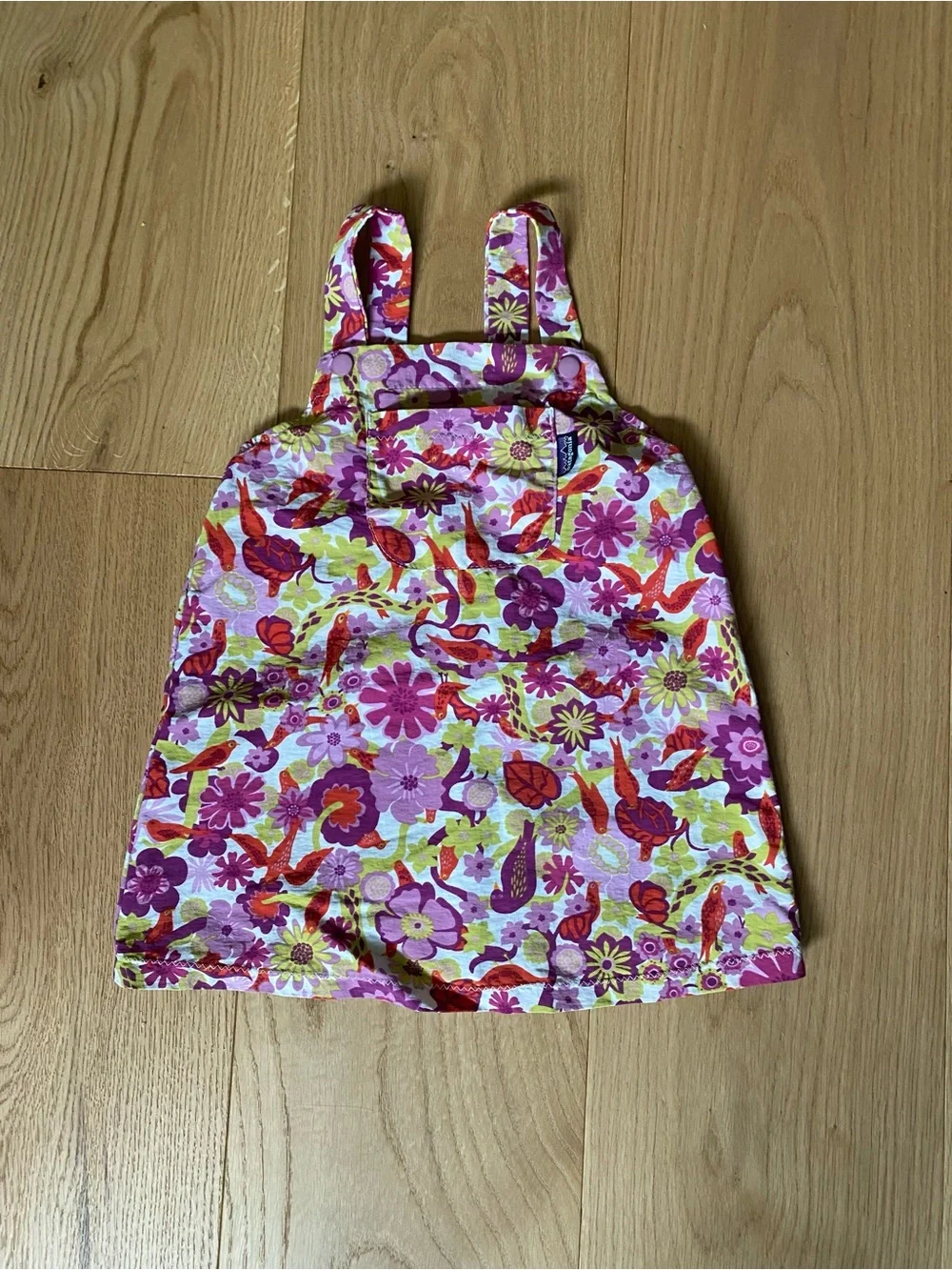 Patagonia Pink & Purple Floral Bird Bib Overalls